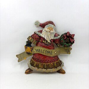 Vintage Santa Welcome Greeter Door Wall Display Christmas Holiday Decor